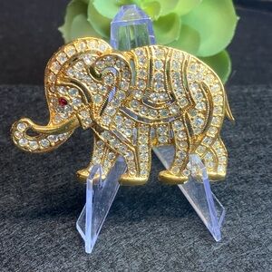 VTG Roman Brand Goldtone Elephant Brooch